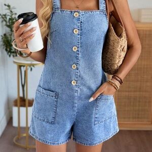 nwt chambray bib overalls romper.